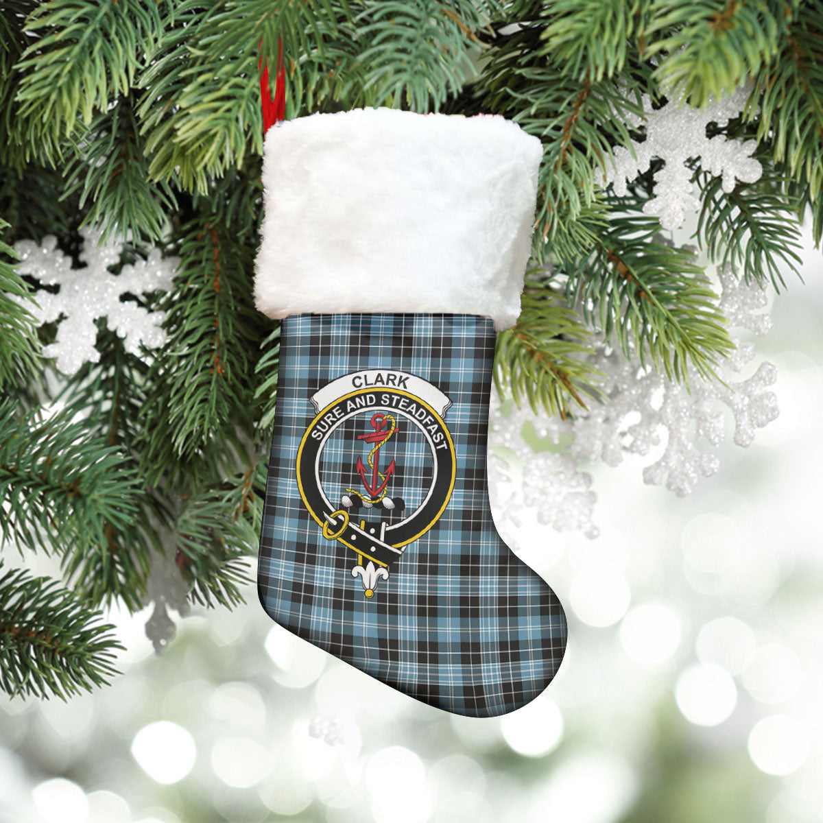 Clark Ancient Tartan Crest Christmas Stocking