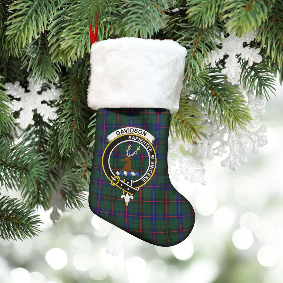 Davidson Modern Tartan Crest Christmas Stocking