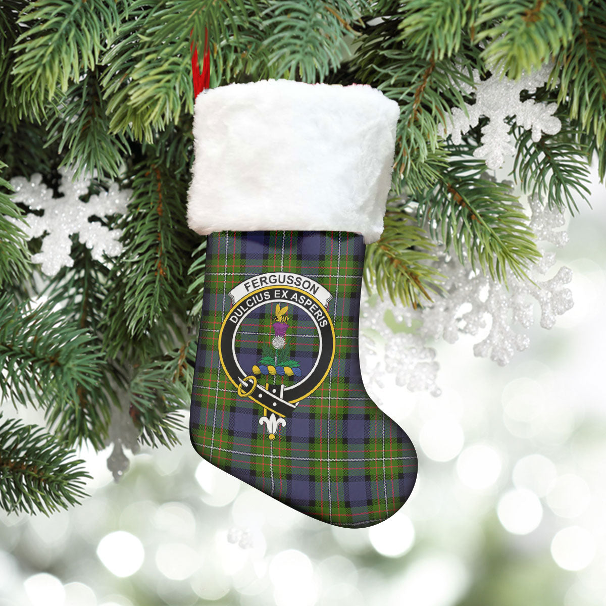 Fergusson Modern Tartan Crest Christmas Stocking