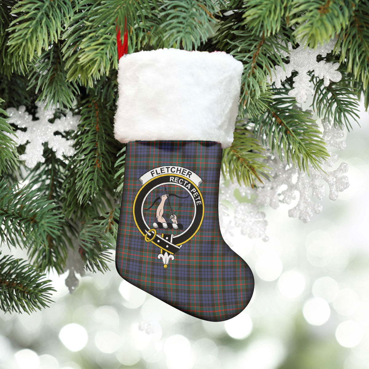 Fletcher of Dunans Tartan Crest Christmas Stocking