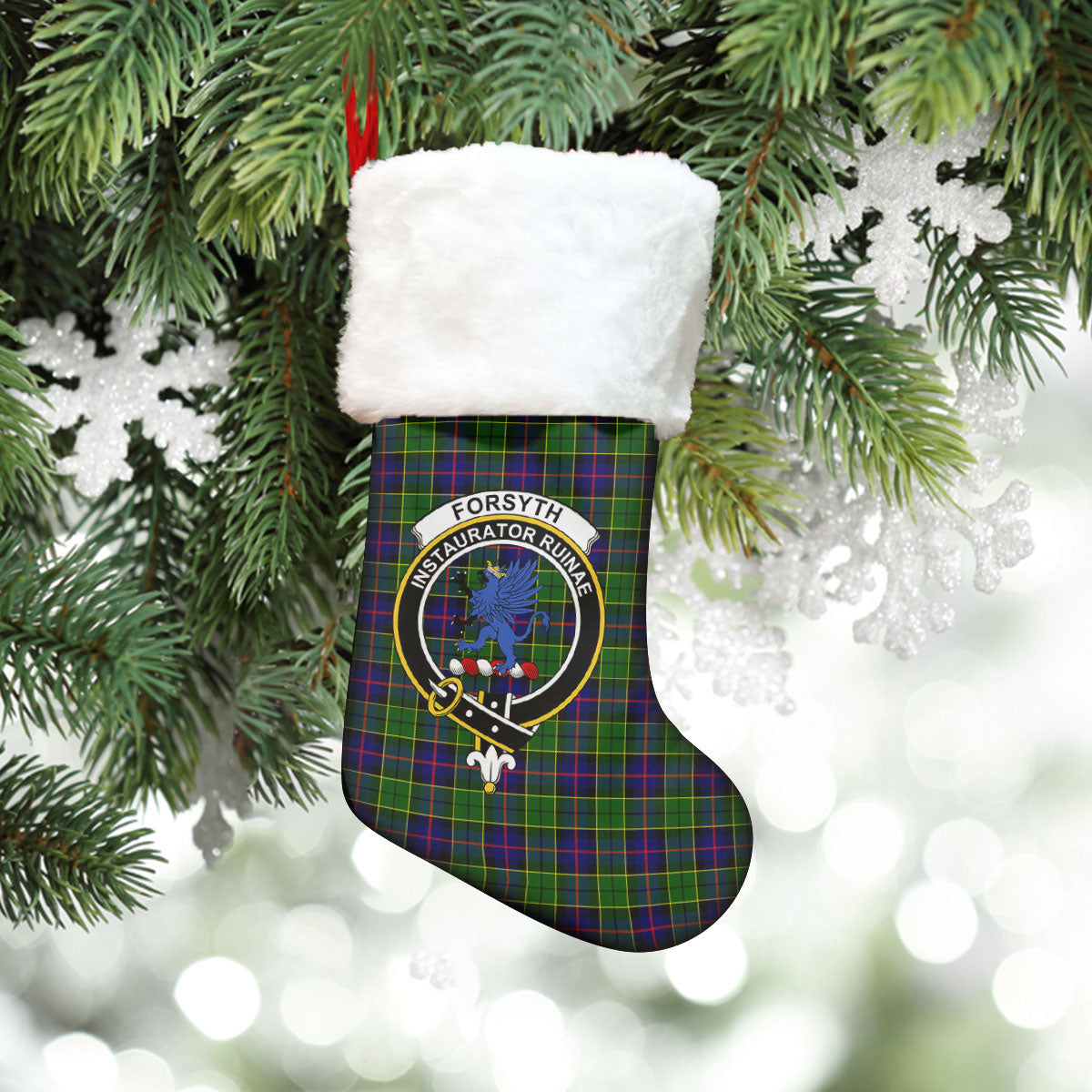 Forsyth Modern Tartan Crest Christmas Stocking