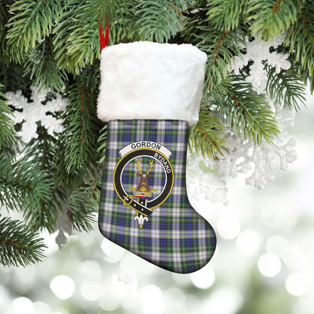 Gordon Dress Modern Tartan Crest Christmas Stocking