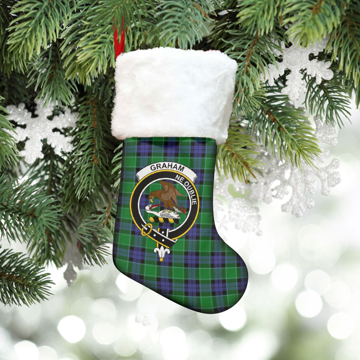 Graham of Menteith Modern Tartan Crest Christmas Stocking