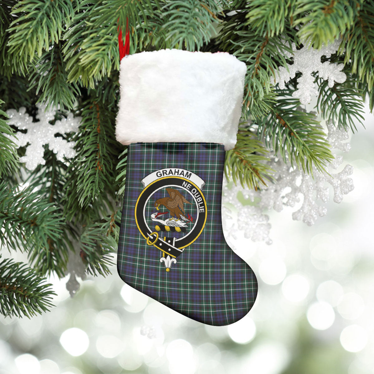 Graham of Montrose Modern Tartan Crest Christmas Stocking