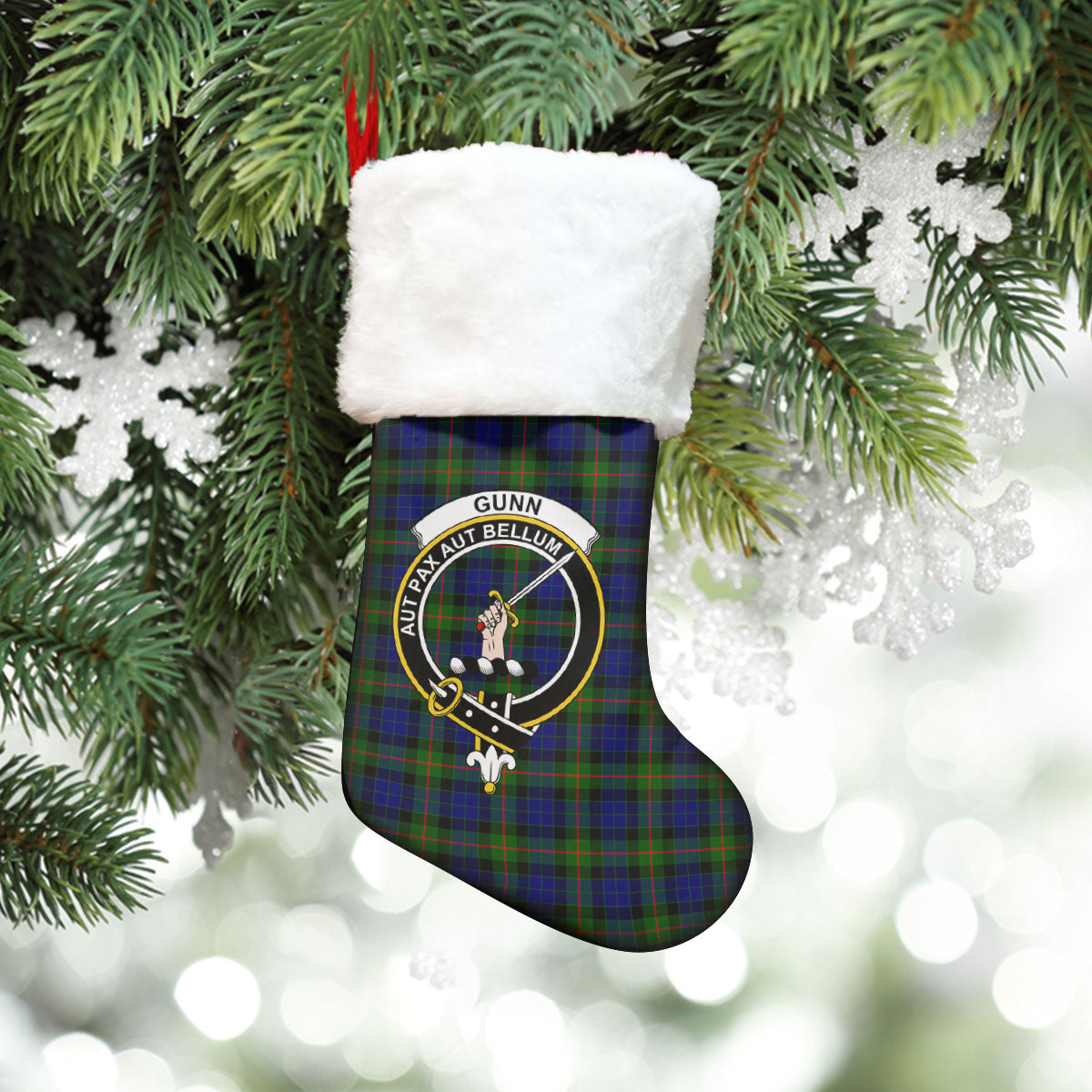 Gunn Modern Tartan Crest Christmas Stocking