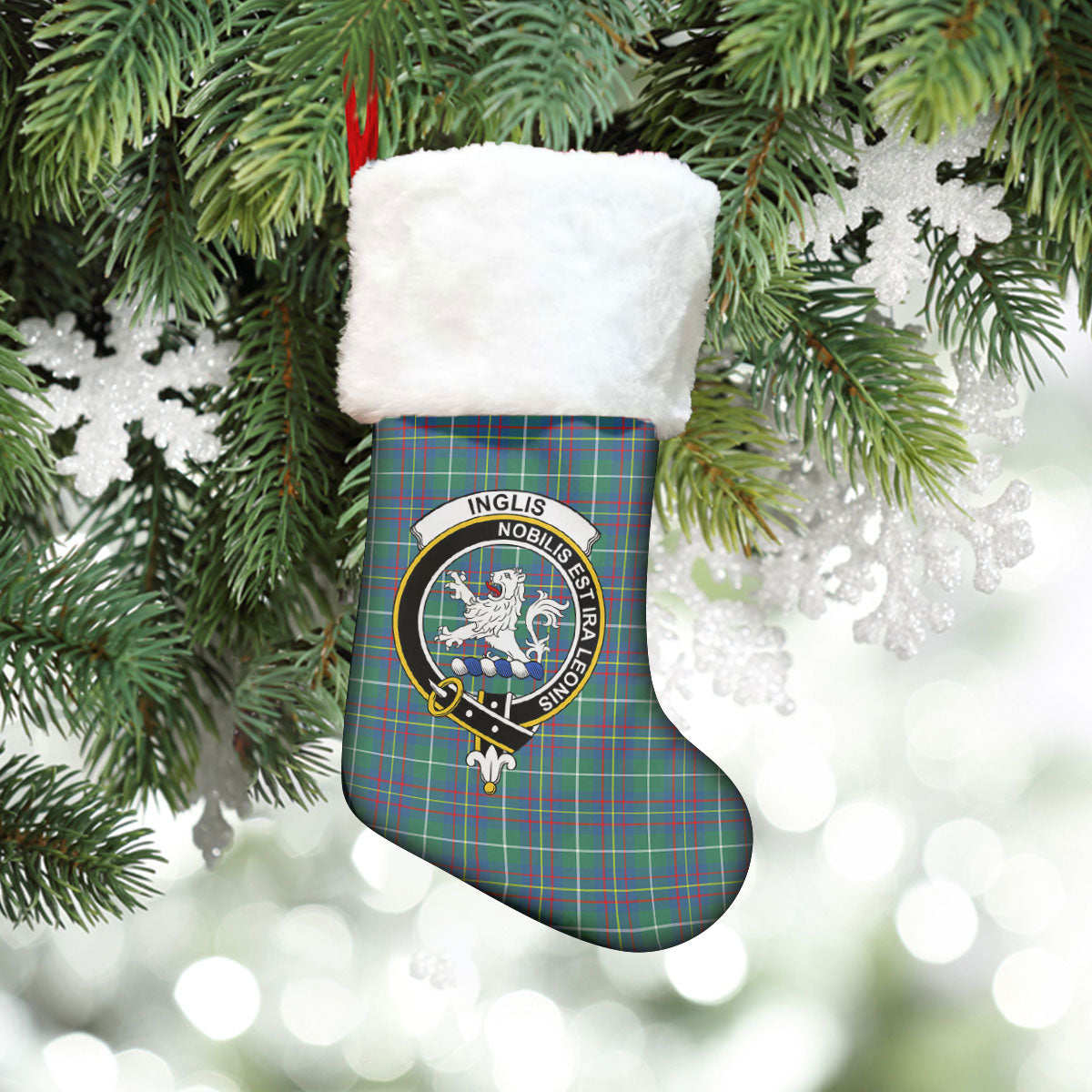 Inglis Ancient Tartan Crest Christmas Stocking