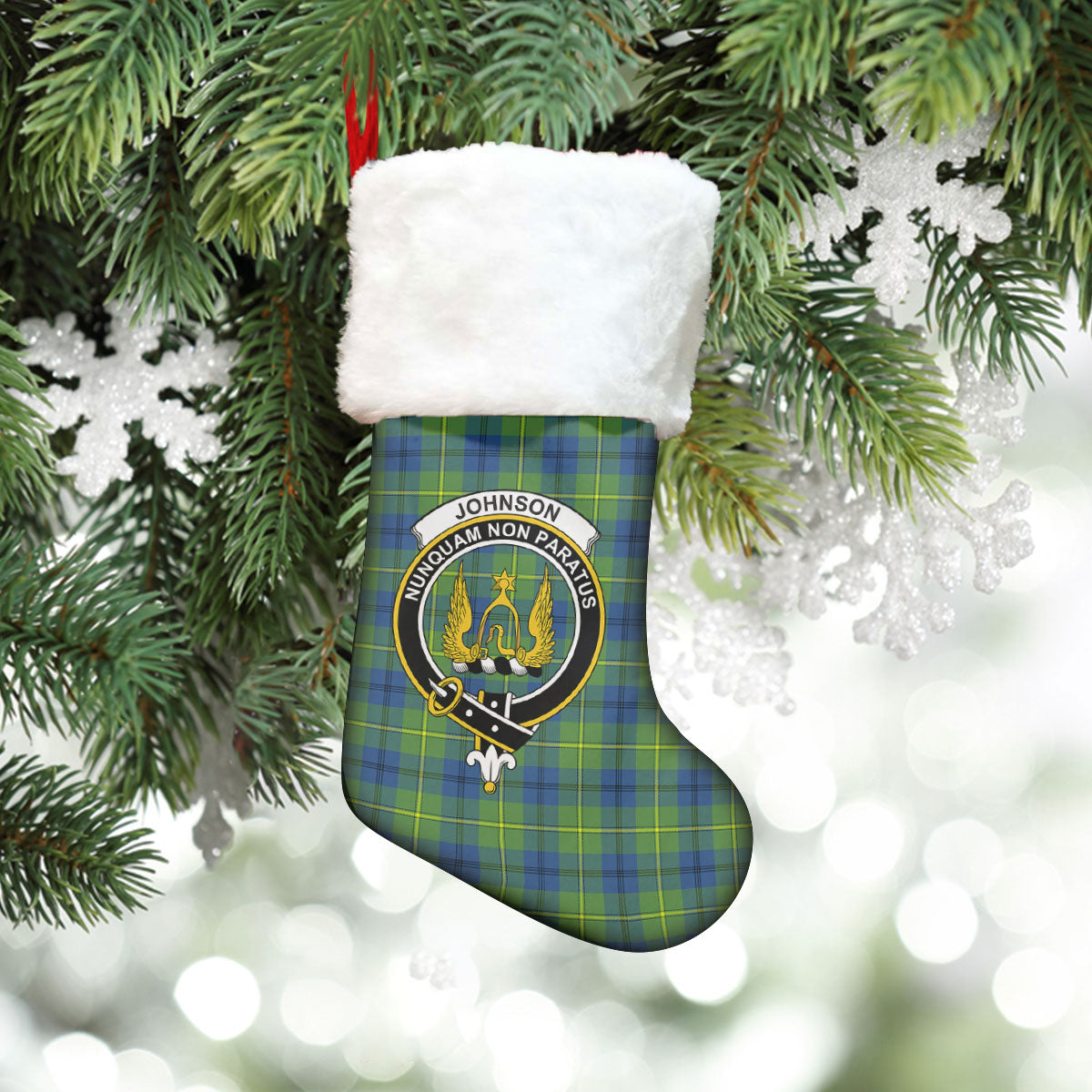 Johnson Ancient Tartan Crest Christmas Stocking