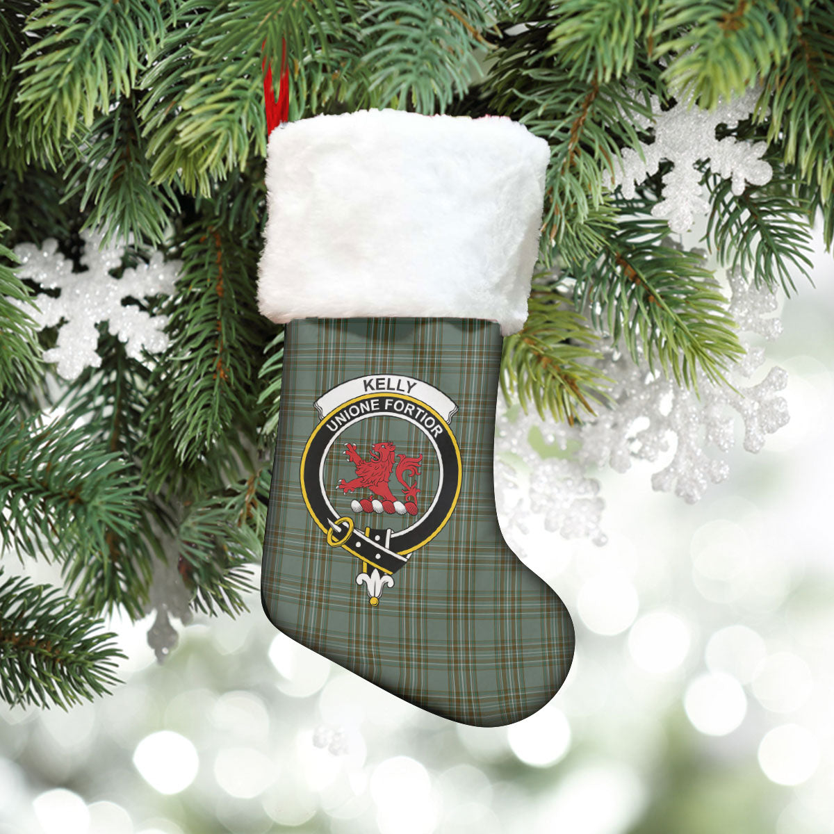 Kelly Dress Tartan Crest Christmas Stocking