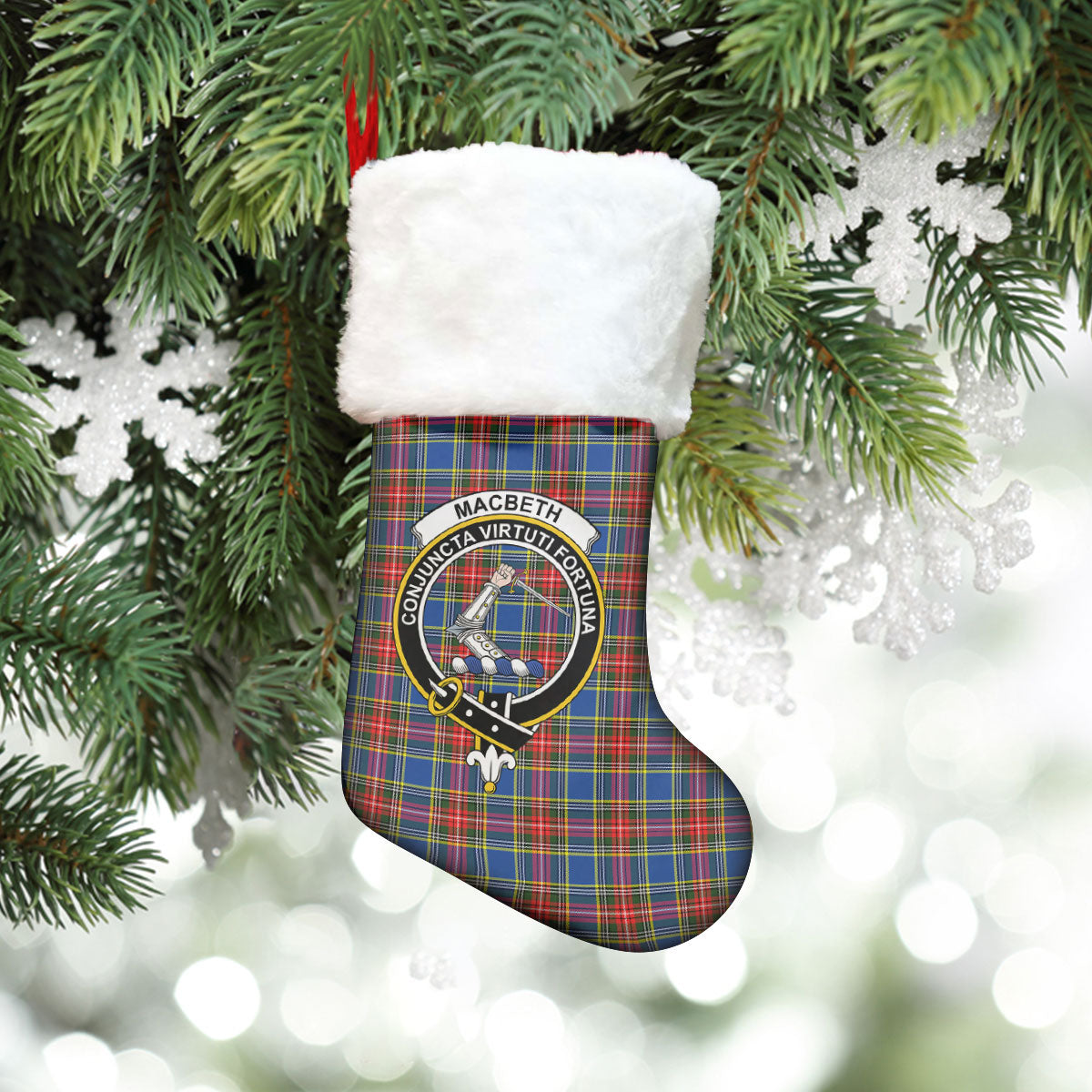 MacBeth Modern Tartan Crest Christmas Stocking