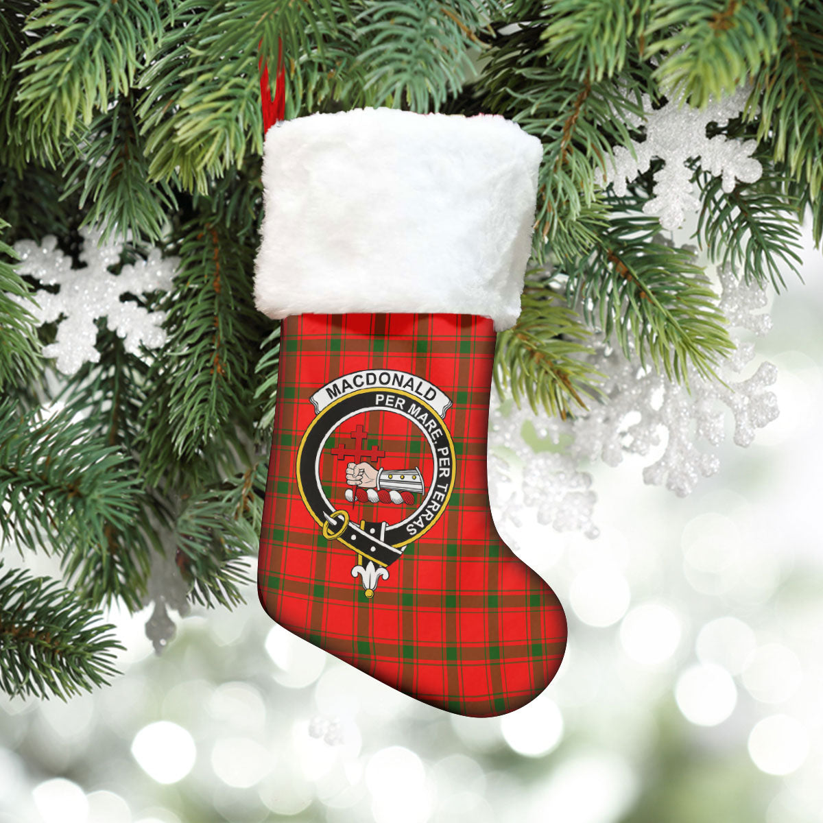 MacDonald of Sleat Tartan Crest Christmas Stocking