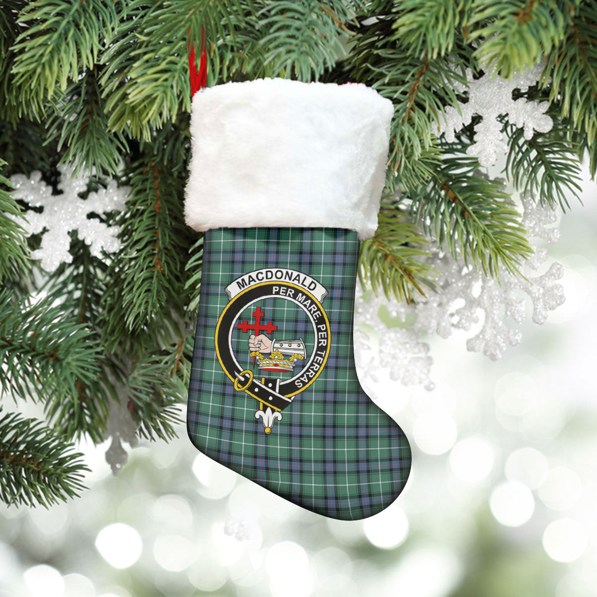 MacDonald of the Isles Hunting Ancient Tartan Crest Christmas Stocking