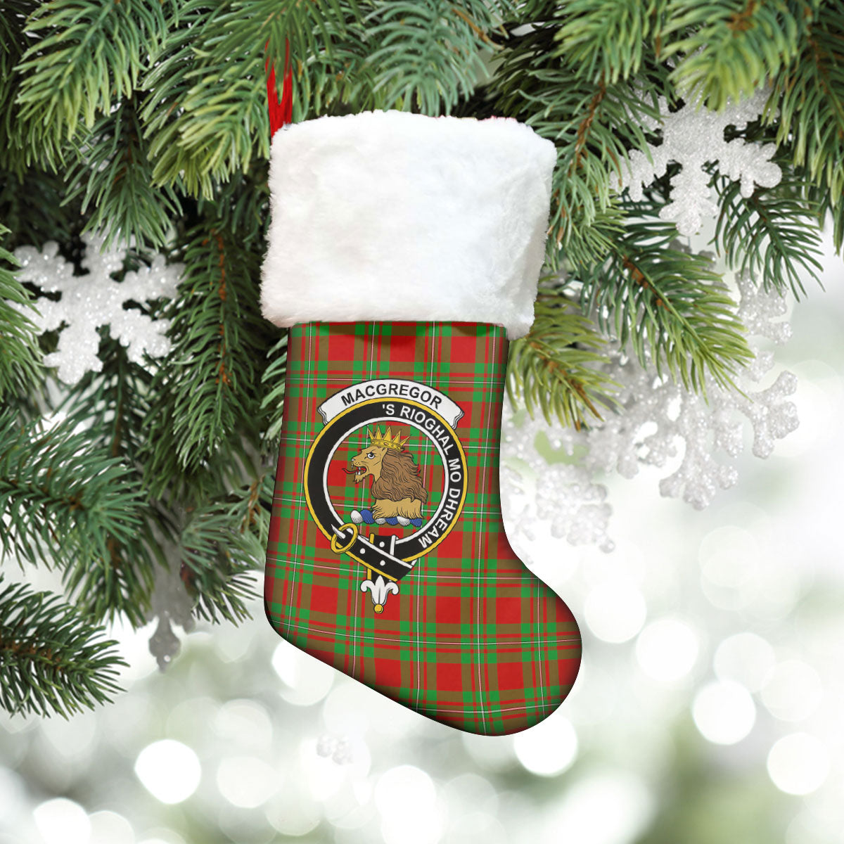 MacGregor Modern Tartan Crest Christmas Stocking