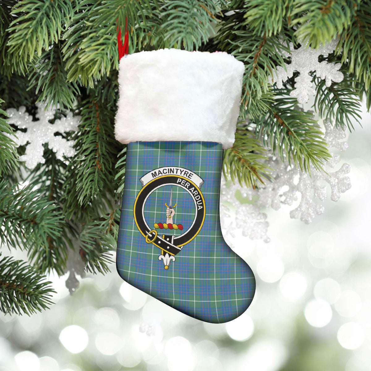 MacIntyre Hunting Ancient Tartan Crest Christmas Stocking