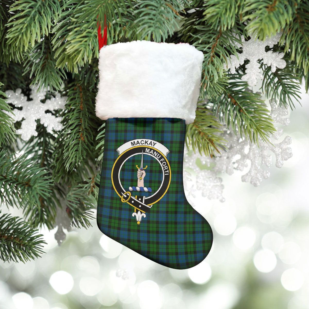 MacKay Modern Tartan Crest Christmas Stocking