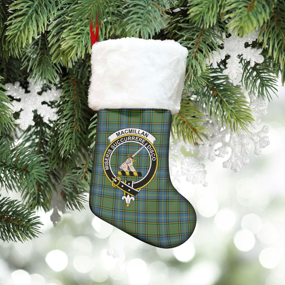 MacMillan Hunting Ancient Tartan Crest Christmas Stocking