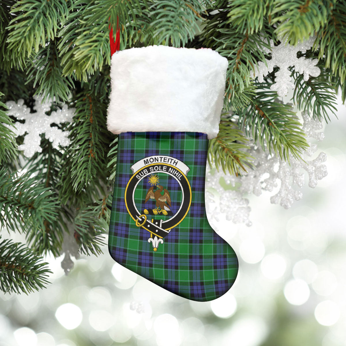 Monteith Tartan Crest Christmas Stocking