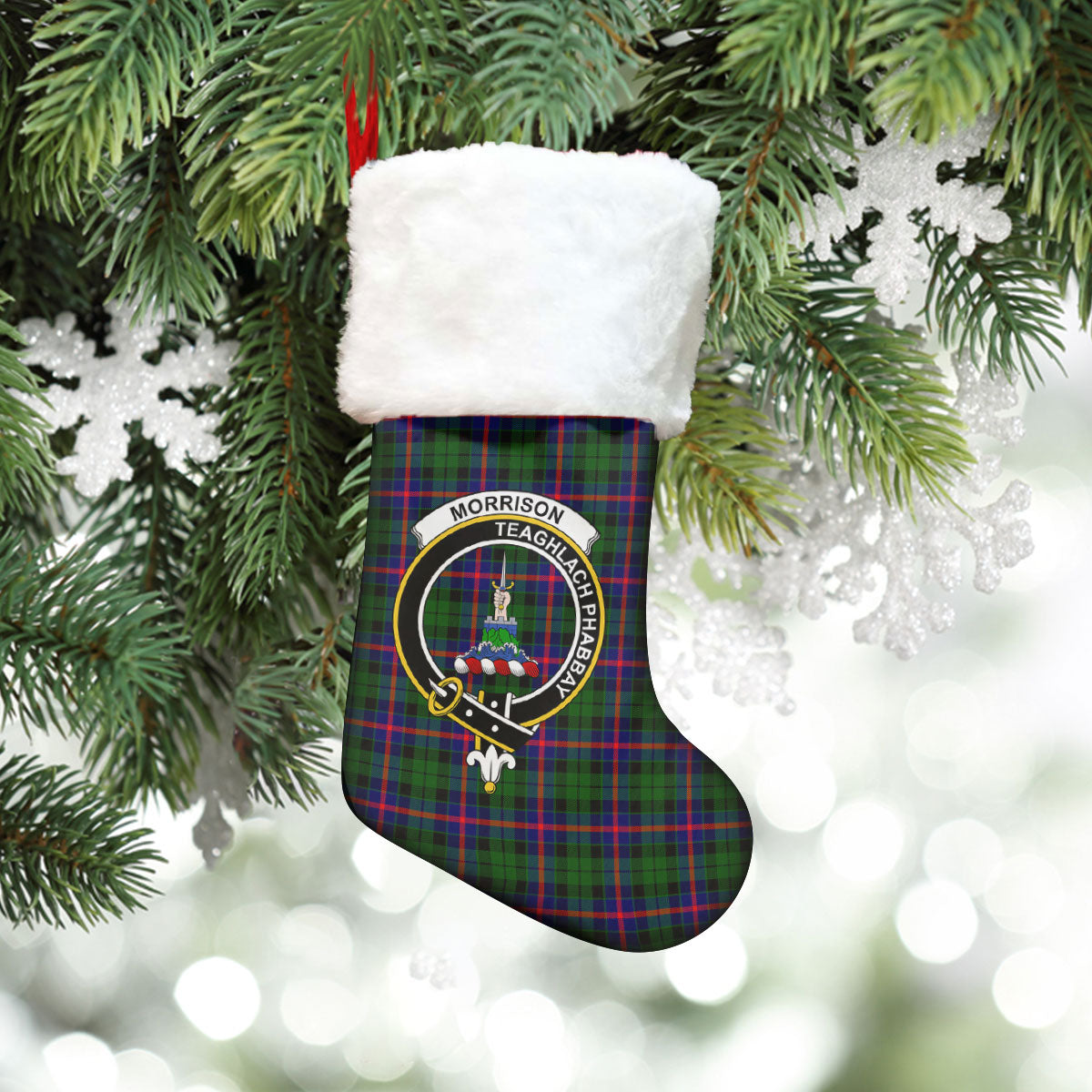 Morrison Modern Tartan Crest Christmas Stocking