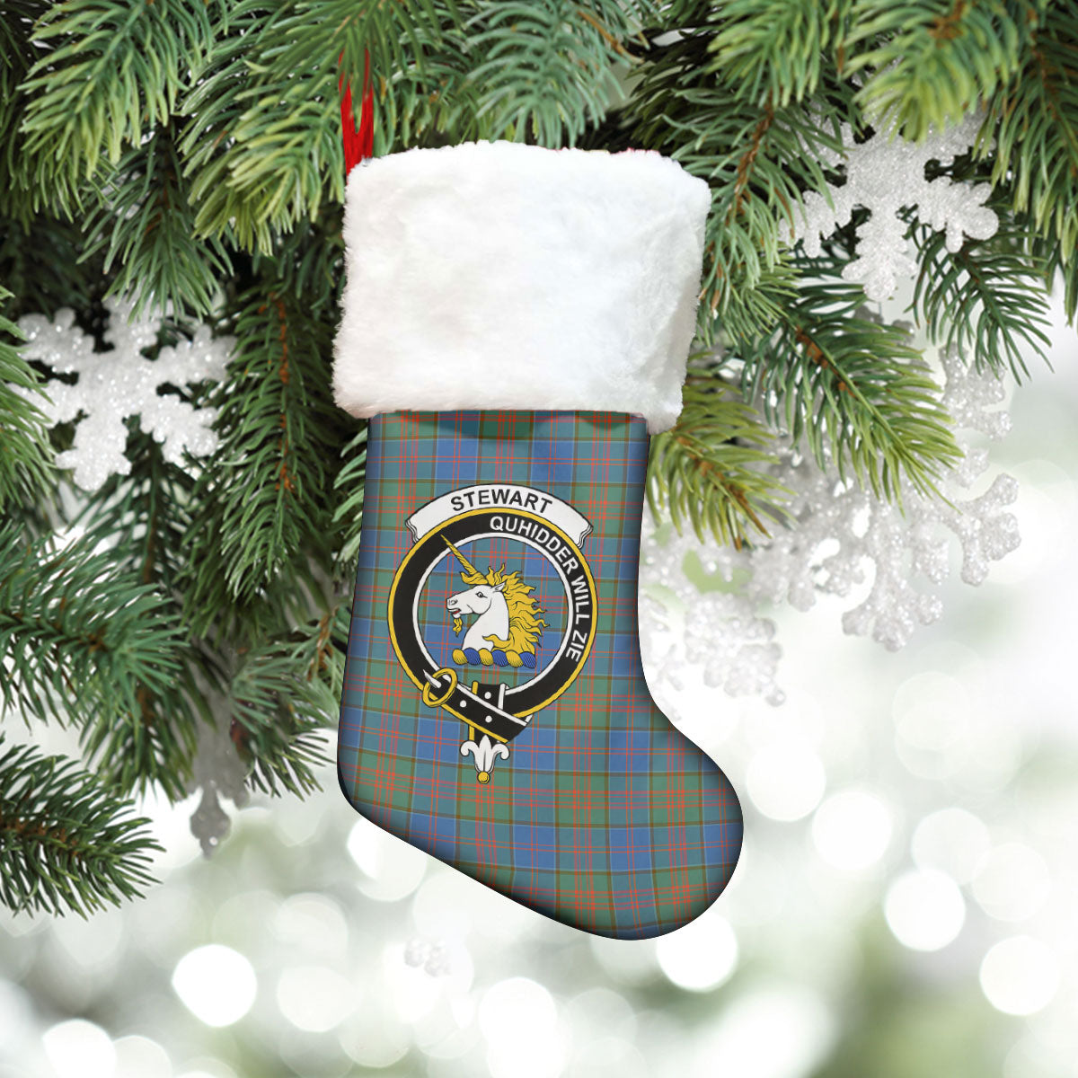 Stewart of Appin Hunting Ancient Tartan Crest Christmas Stocking