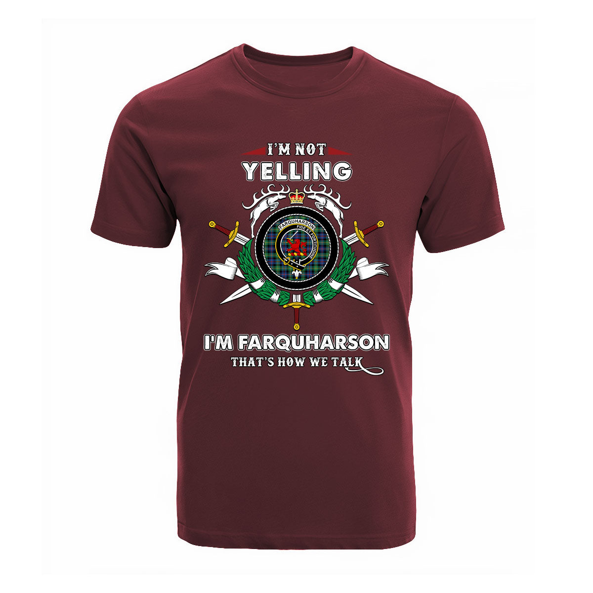 Farquharson Tartan Crest T-shirt - I'm not yelling style