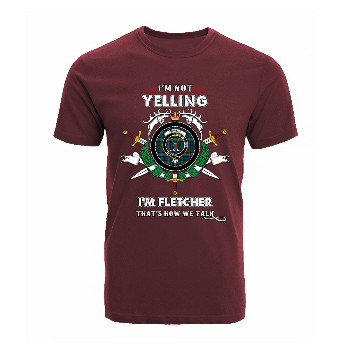 Forbes Ancient Tartan Crest T-shirt - I'm not yelling style