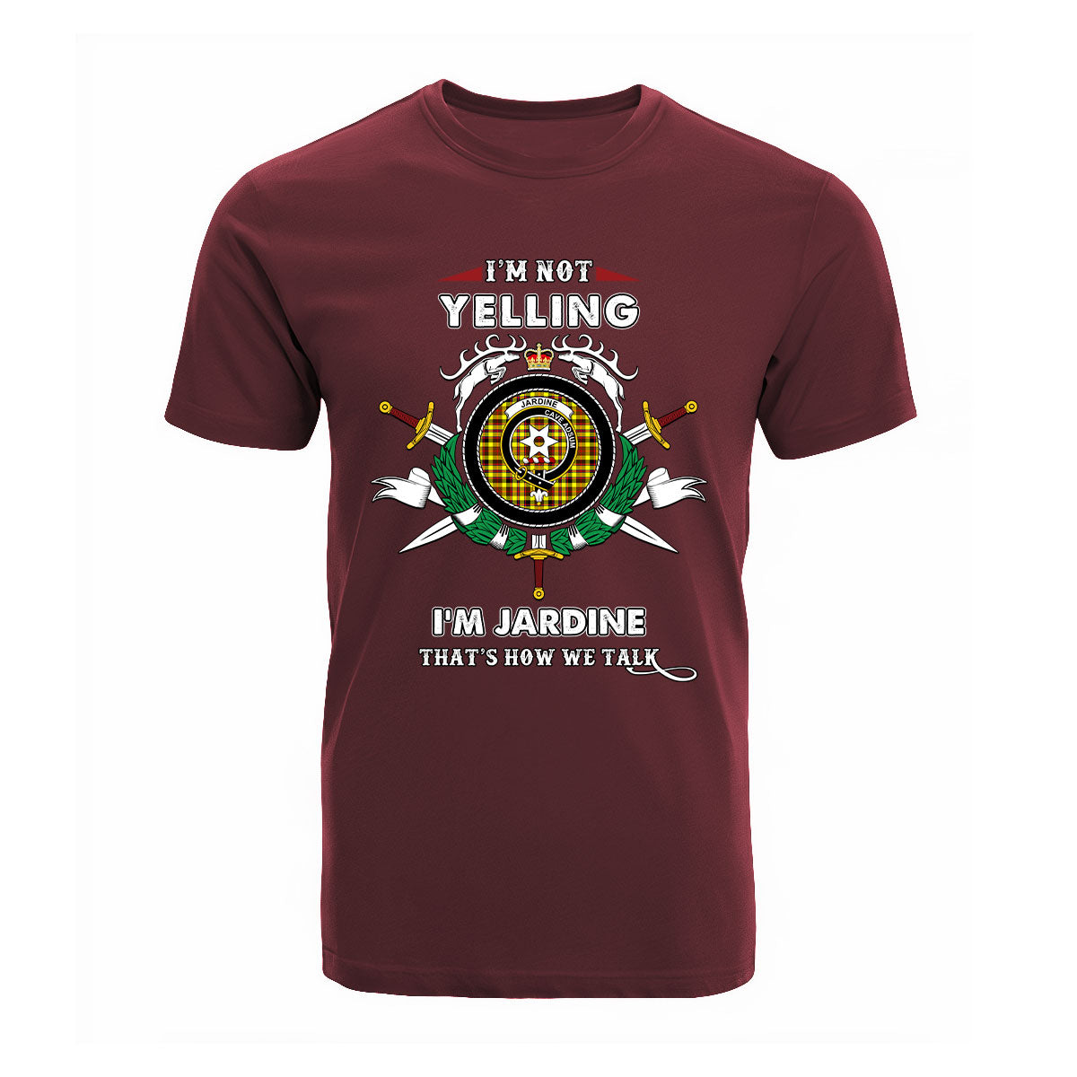 Jardine Tartan Crest T-shirt - I'm not yelling style