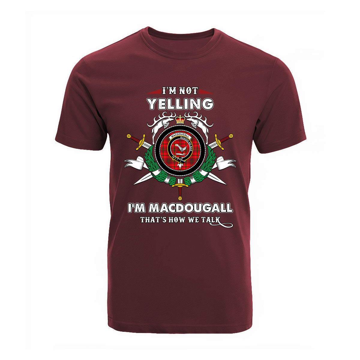 MacDougall Tartan Crest T-shirt - I'm not yelling style