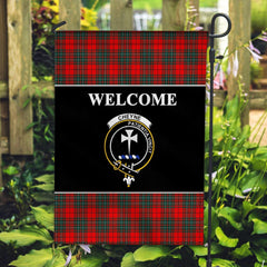 Cheyne Tartan Crest Black Garden Flag