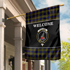 Clelland Tartan Crest Black Garden Flag