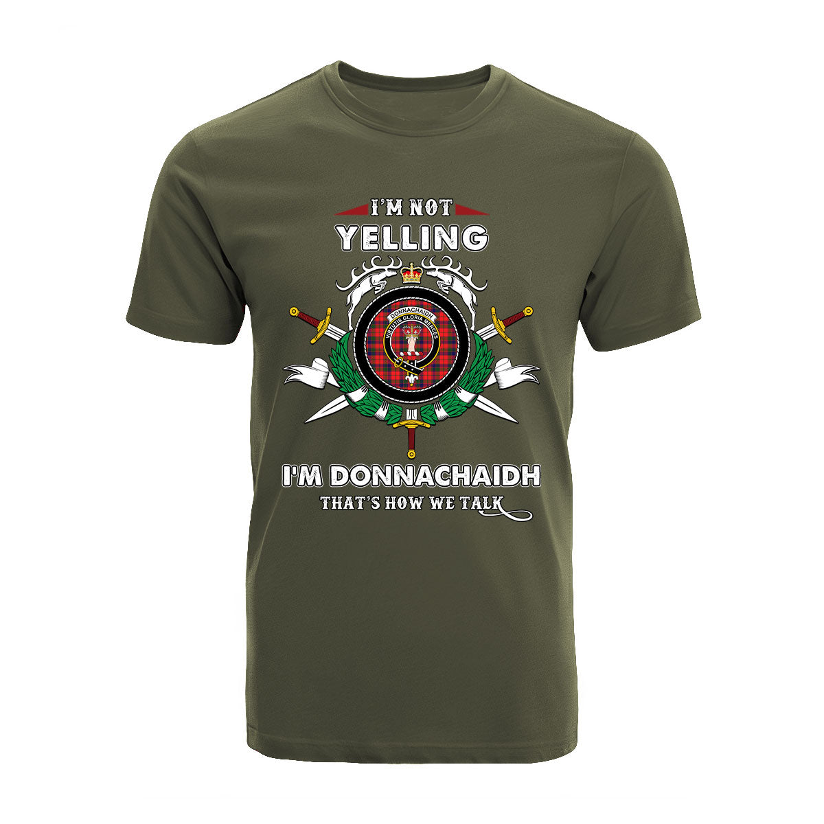 Donnachaidh Tartan Crest T-shirt - I'm not yelling style