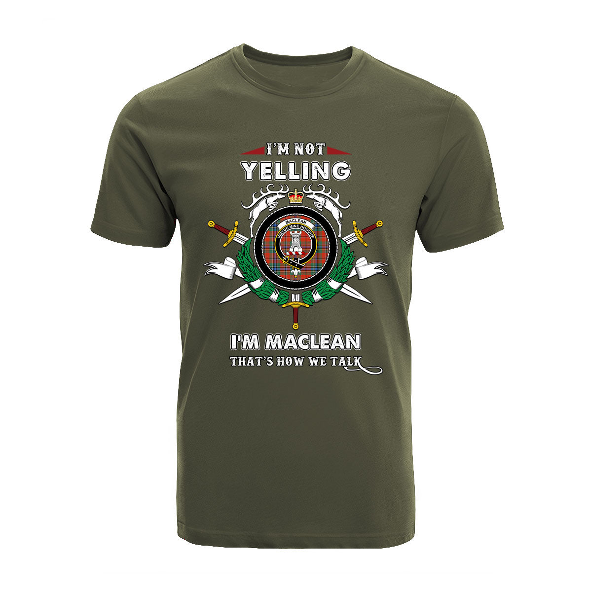 MacLean Tartan Crest T-shirt - I'm not yelling style