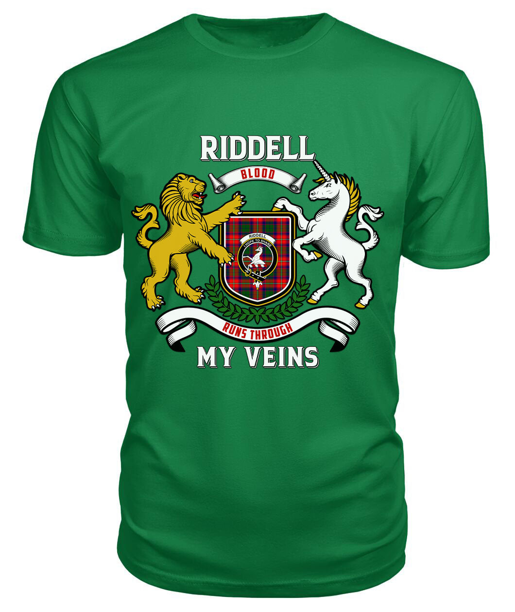 Riddell Tartan Crest 2D T-shirt - Blood Runs Through My Veins Style