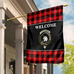 Cunningham Tartan Crest Black Garden Flag