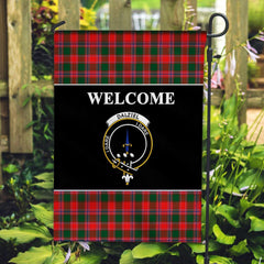 Dalziel Tartan Crest Black Garden Flag