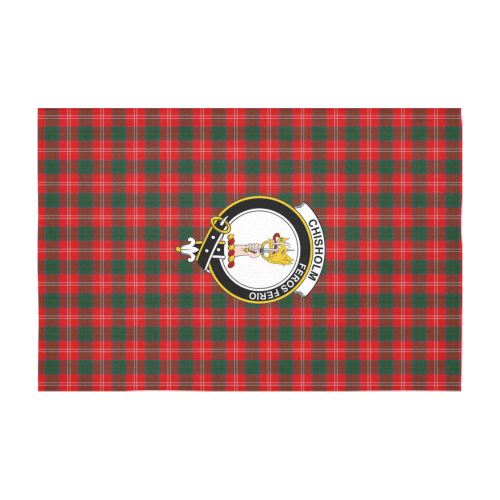 Chisholm Tartan Crest Tablecloth