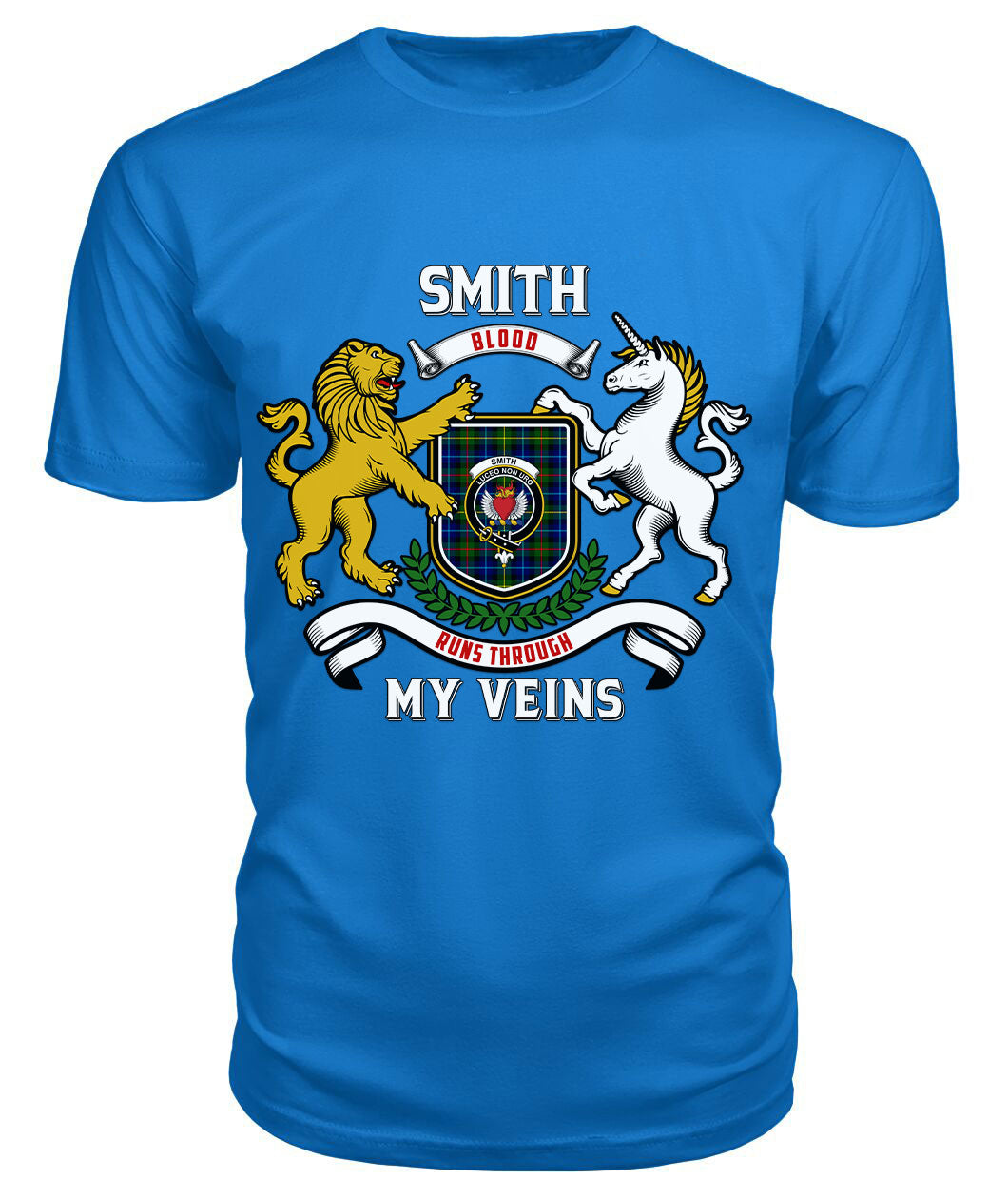 Smith Modern Tartan Crest 2D T-shirt - Blood Runs Through My Veins Style