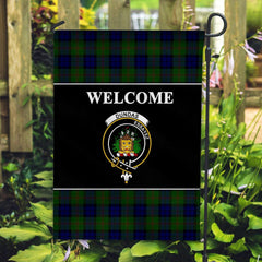 Dundas Tartan Crest Black Garden Flag