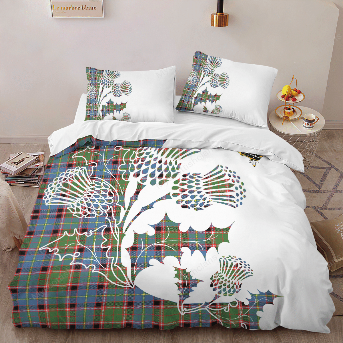 Glass Tartan Crest Bedding Set - Thistle Style