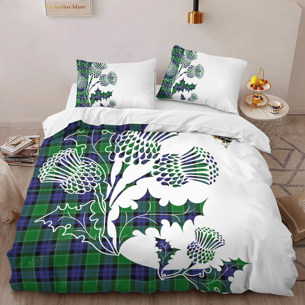 Graham Tartan Crest Bedding Set - Thistle Style