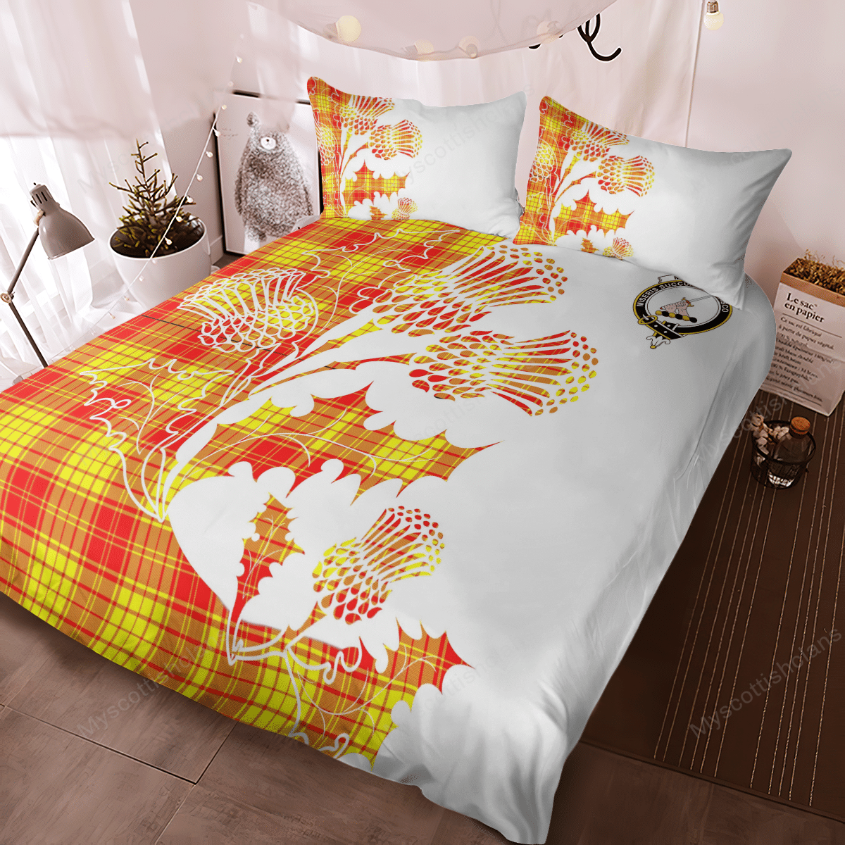 MacMillan Tartan Crest Bedding Set - Thistle Style