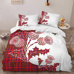 Murray (of Dysart) Tartan Crest Bedding Set - Thistle Style