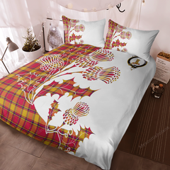 Scrymgeour Tartan Crest Bedding Set - Thistle Style