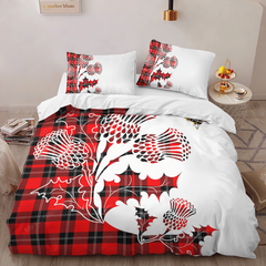 Ramsay Tartan Crest Bedding Set - Thistle Style