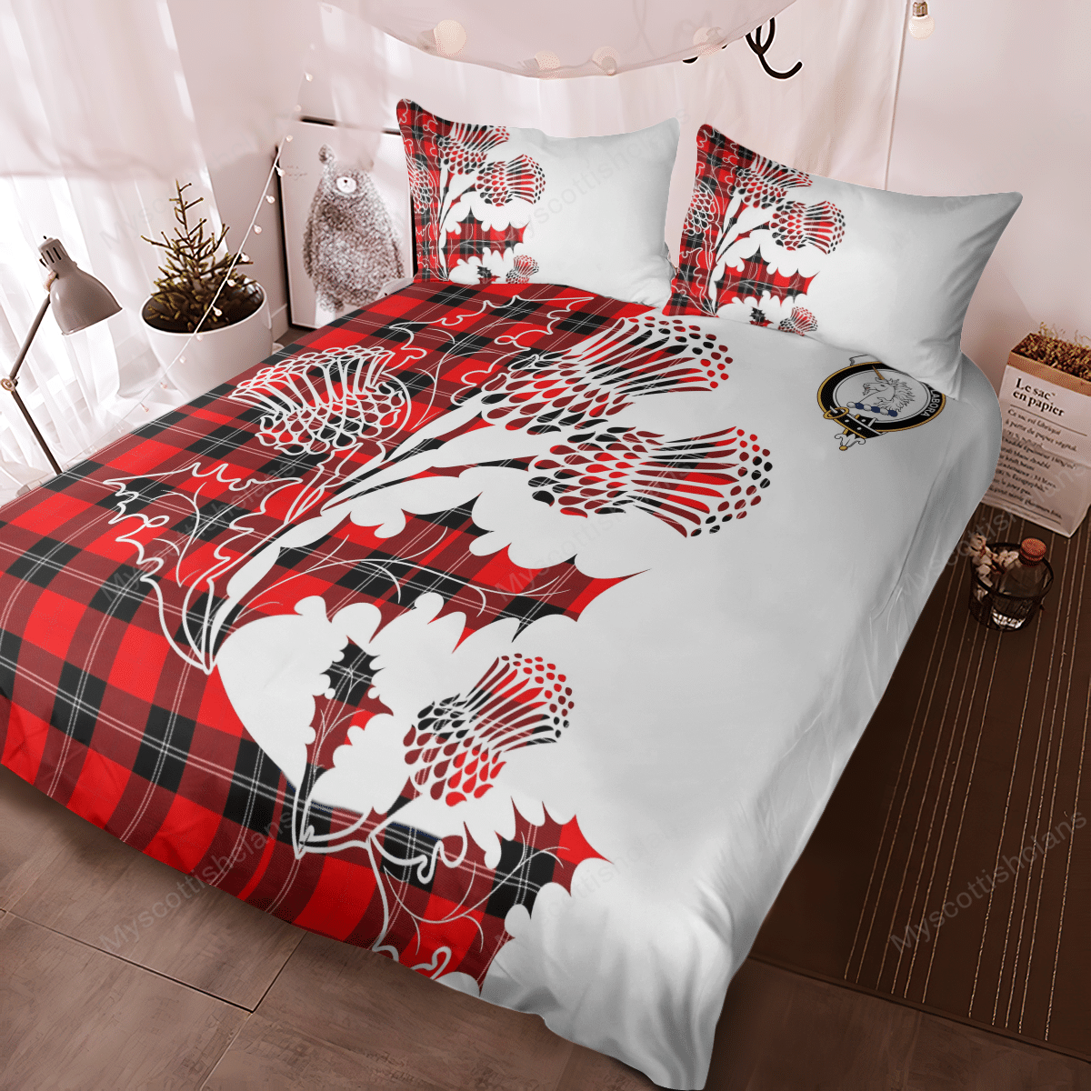 Ramsay Tartan Crest Bedding Set - Thistle Style