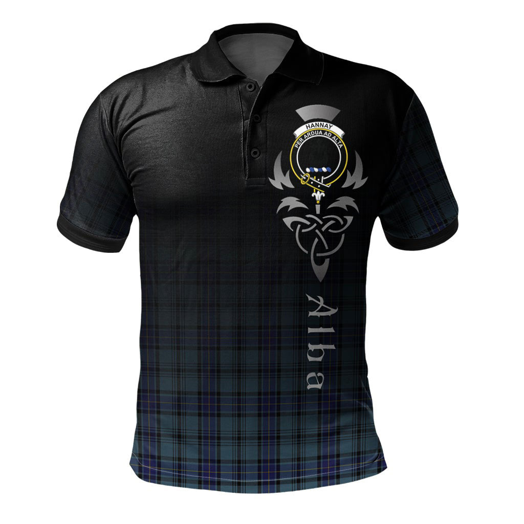 Hannay Blue Tartan Polo Shirt - Alba Celtic Style