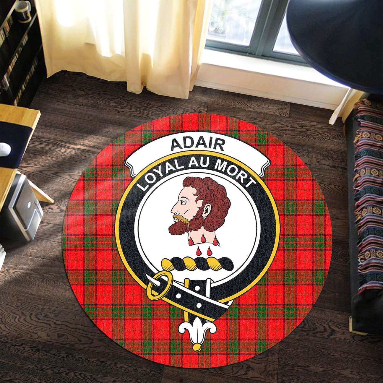 Adair Tartan Crest Round Rug