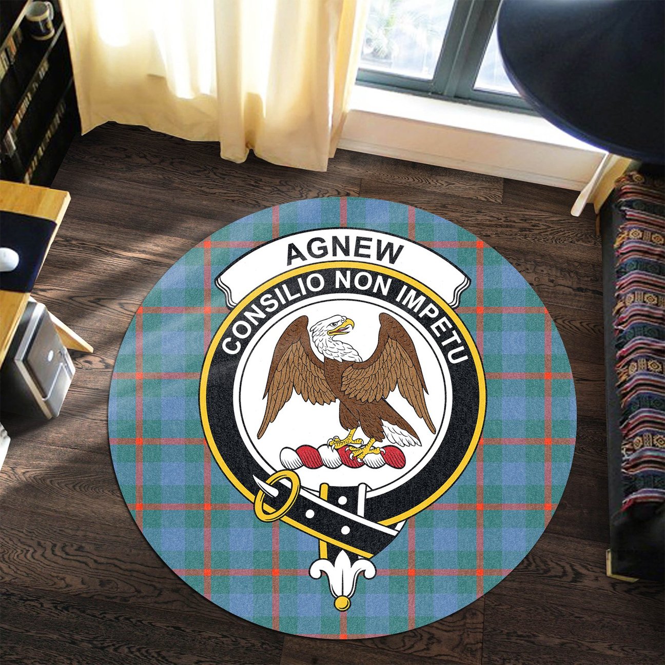 Agnew Ancient Tartan Crest Round Rug