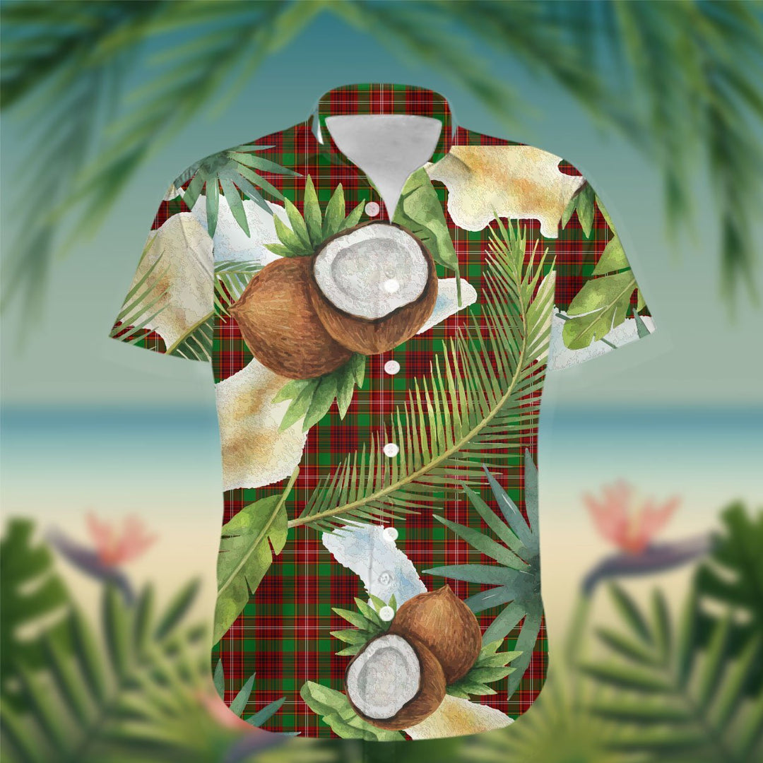 Ainslie Tartan Hawaiian Shirt Hibiscus, Coconut, Parrot, Pineapple - Tropical Garden Shirt