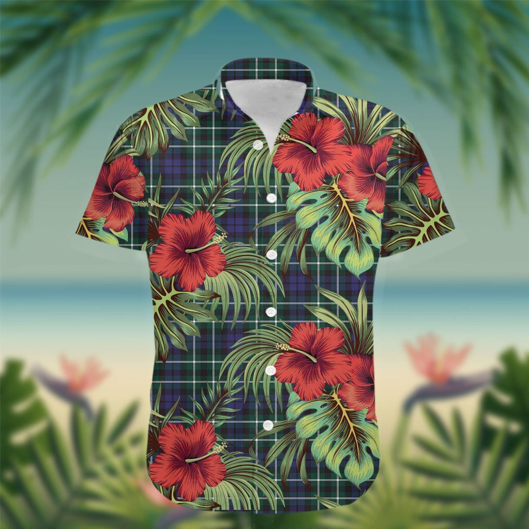 Newlands Tartan Hawaiian Shirt Hibiscus, Coconut, Parrot, Pineapple - Tropical Garden Shirt