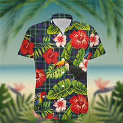 Newlands Tartan Hawaiian Shirt Hibiscus, Coconut, Parrot, Pineapple - Tropical Garden Shirt