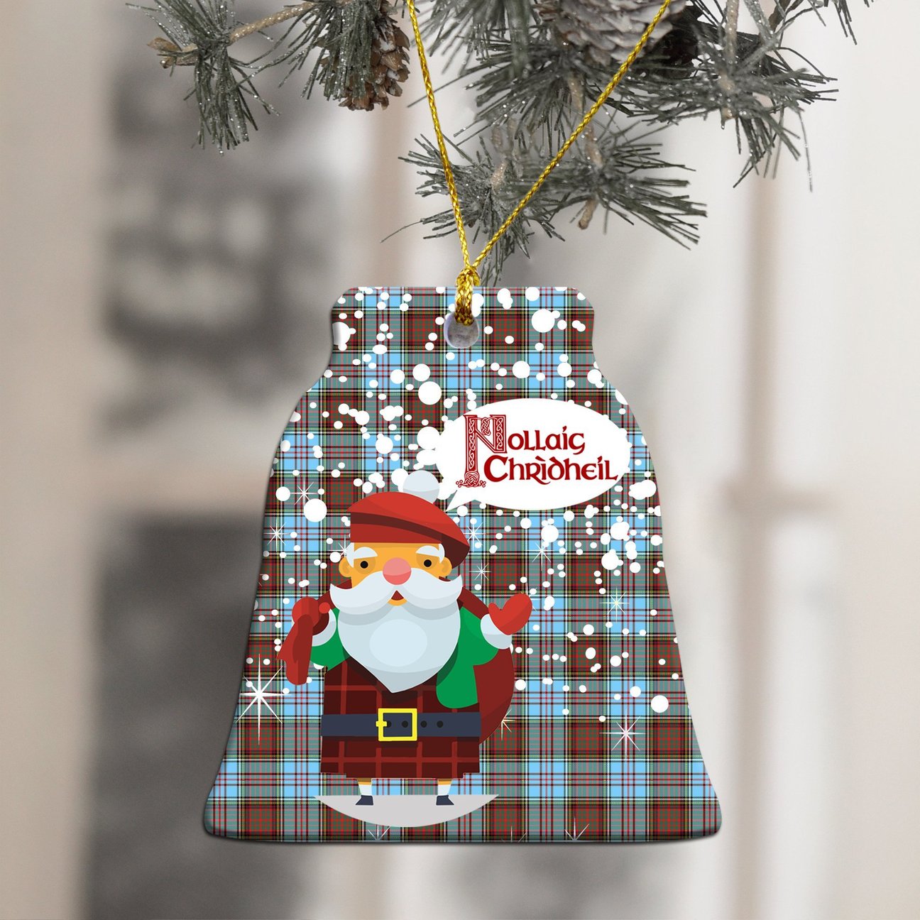 Anderson Ancient Tartan Christmas Ceramic Ornament - Santa Style